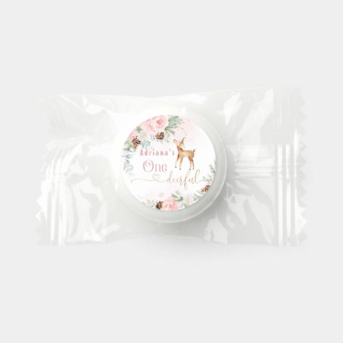 Girl first birthday winter One_deer_ful birthday Life Saver Mints