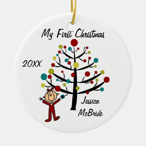 Girl First Christmas Customized Ornament