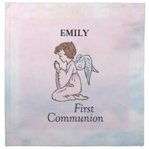 Girl, First Communion Angel Cloth Napkin