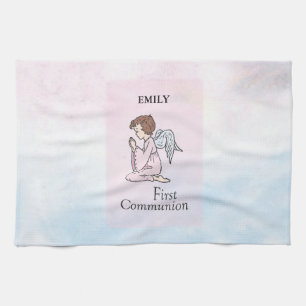 Girl, First Communion Angel Kitchen Towel