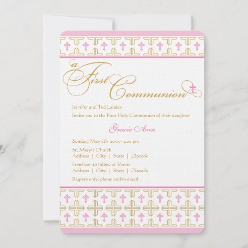 Girl First Communion Invitation