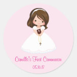 Girl First Communion Stickers Envelope Seals at Zazzle