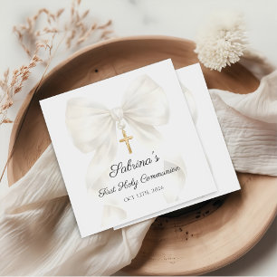 Girl First Holy Communion Bow Napkins