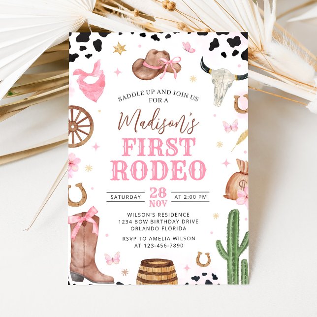 Girl First Rodeo Birthday Invitation (Creator Uploaded)