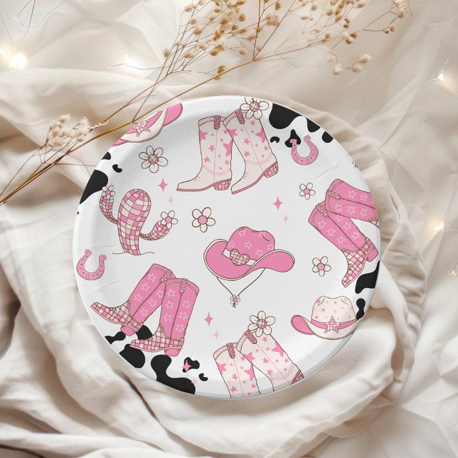 Girl First Rodeo Cowgirl birthday party Paper Plates (Creator Uploaded)