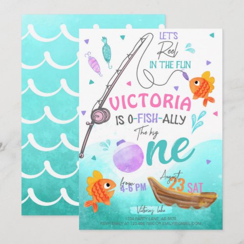 Girl Fishing 1st Birthday