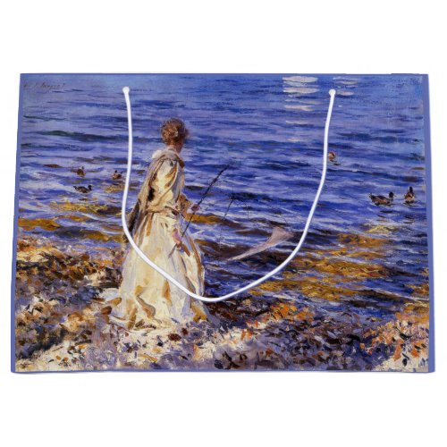 Girl Fishing by John Singer Sargent Large Gift Bag