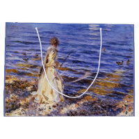 Girl Fishing (by John Singer Sargent) Large Gift Bag