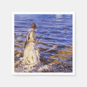 Girl Fishing (by John Singer Sargent) Napkins