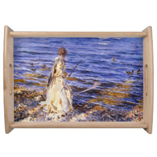 Girl Fishing (by John Singer Sargent) Serving Tray
