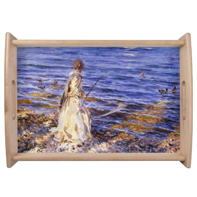 Girl Fishing (by John Singer Sargent) Serving Tray (Front)