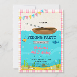 Girl fishing Invitation