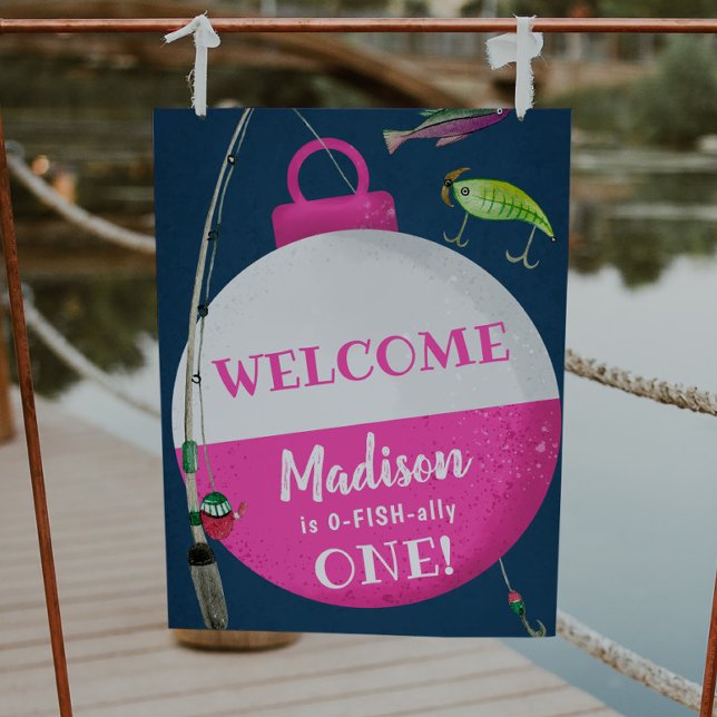 Girl Fishing O-FISH-ally Birthday Welcome Foam Board (Creator Uploaded)