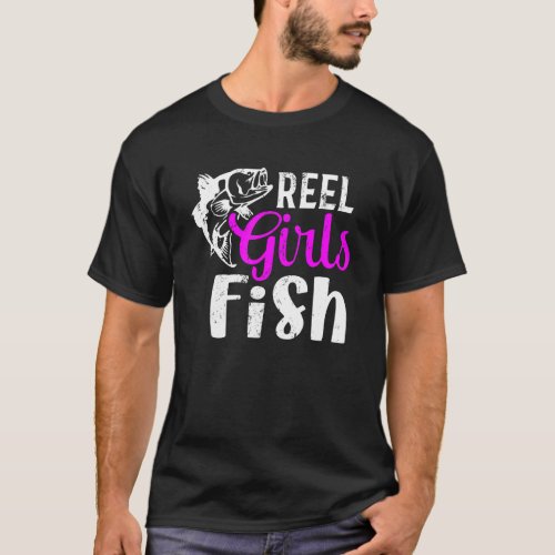 Girl Fishing Reel Girls Fish T_Shirt