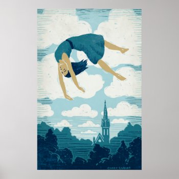 Girl Floating In Air Poster by StevenCorey at Zazzle
