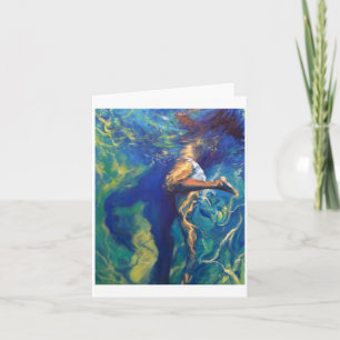 Girl Floating to Top of the Pool Card