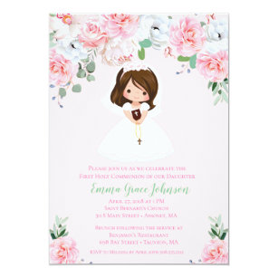 girl first communion 1st holy communion invitations zazzle