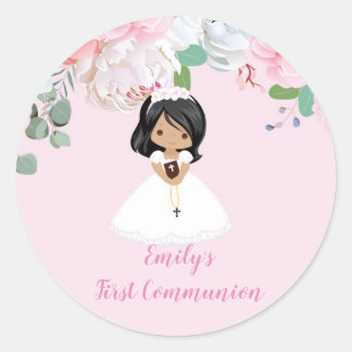 Girl Floral First Communion Stickers