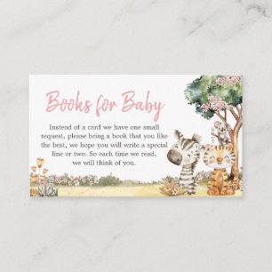 Girl Floral Jungle Safari Animals Books for Baby Enclosure Card