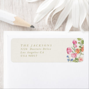 girl floral Return Address family Label