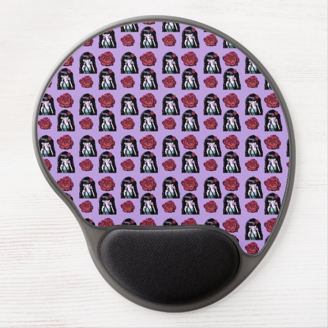 girl flower pattern lilac gel mouse pad (Front)