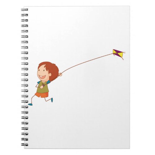 Girl Flying A Kite Notebook