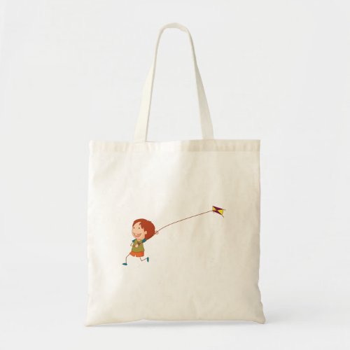 Girl Flying A Kite Tote Bag