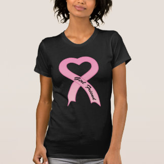 Girl Friend Pink Ribbon Ladies Black T-Shirt