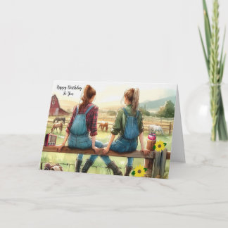 Girl Friends at the Dude Ranch Birthday Card