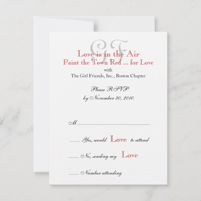 Girl Friends Night Out RSVP Cards 2 (Front)