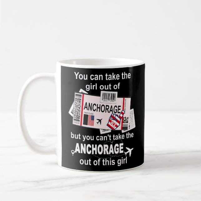 Girl From Anchorage Boarding Pass  Flight Ticket A Coffee Mug (Left)