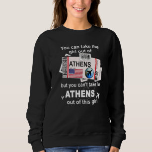 Girl From Athens Boarding Pass Flight Ticket Athe Sweatshirt