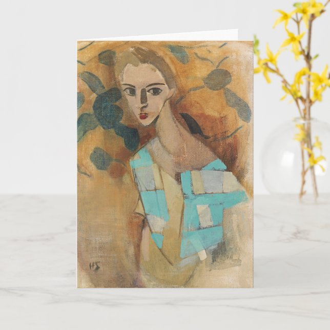 Girl from Eydtkuhne, H.Schjerfbeck  Card (Yellow Flower)