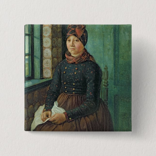 Girl from Fano, 1834 Pinback Button (Front)