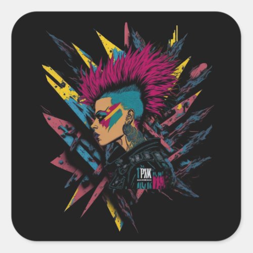 Girl From The Country Punk Rock New Wave Design  Square Sticker