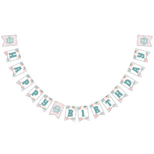 Girl Fun Retro Birthday Party Bunting Flags