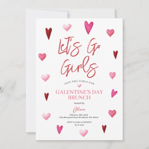 Girl Galentines Day Party Brunch Dinner Valentine Invitation