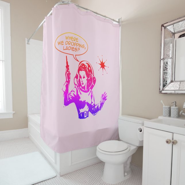 Girl Gamer  Shower Curtain (In Situ)
