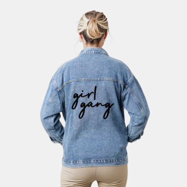 Girl gang denim fashion jacket