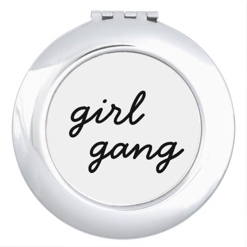 girl gang cute modern feminist girl power script  compact mirror