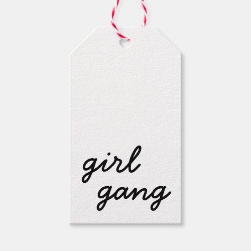 girl gang cute modern feminist girl power script  gift tags