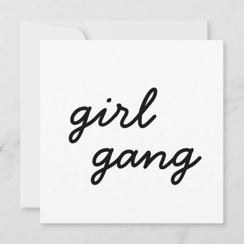 girl gang cute modern feminist girl power script  invitation