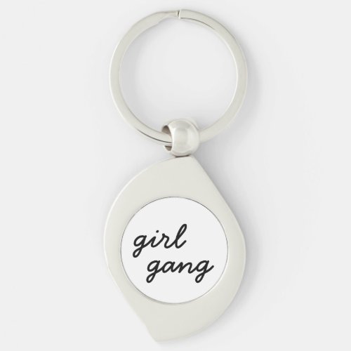 girl gang cute modern feminist girl power script  keychain