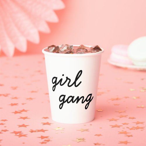 girl gang cute modern feminist girl power script  paper cups