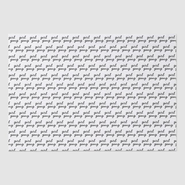girl gang cute modern feminist girl power script  tissue paper (Front)