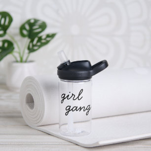 girl gang cute modern feminist girl power script  water bottle