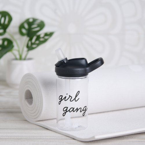 girl gang cute modern feminist girl power script  water bottle