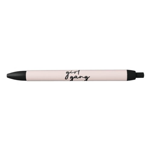 Girl Gang  Cute Pink Girl Power Modern Feminist Black Ink Pen