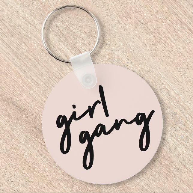 Girl Gang | Cute Pink Girl Power Modern Feminist Keychain (Creator Uploaded)