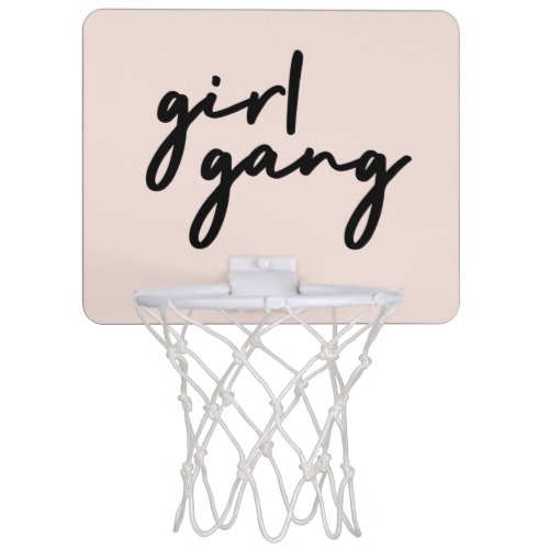 Girl Gang  Cute Pink Girl Power Modern Feminist Mini Basketball Hoop
